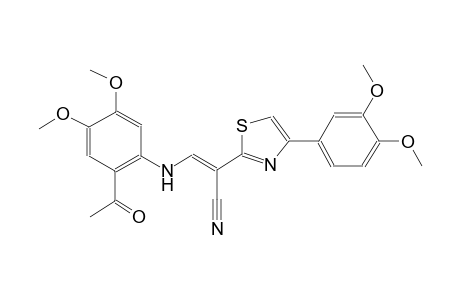 (2E)-3-(2-acetyl-4,5-dimethoxyanilino)-2-[4-(3,4-dimethoxyphenyl)-1,3-thiazol-2-yl]-2-propenenitrile
