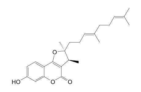 (S)-2-((E)-4,8-Dimethyl-nona-3,7-dienyl)-7-hydroxy-2,3-dimethyl-2,3-dihydro-furo[3,2-c]chromen-4-one