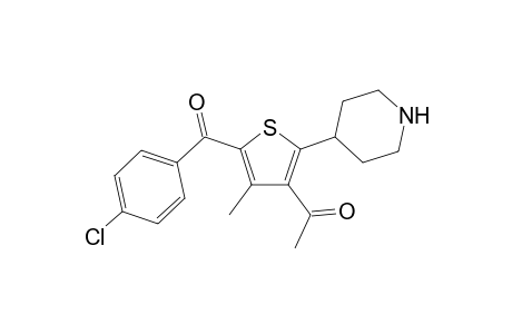 3-Acetyl-5-(4-chlorobenzoyl)-4-methyl-2-(4-piperidinyl)-thiophene