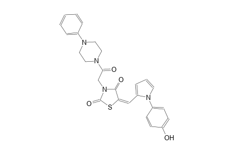 (5E)-5-{[1-(4-hydroxyphenyl)-1H-pyrrol-2-yl]methylene}-3-[2-oxo-2-(4-phenyl-1-piperazinyl)ethyl]-1,3-thiazolidine-2,4-dione