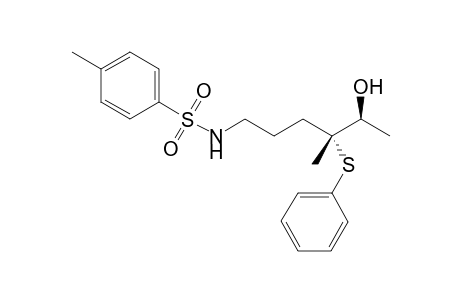 anti-(4RS,5RS)-N-[5-Hydroxy-4-methyl-4-(phenylthio)hexyl]tosylamide
