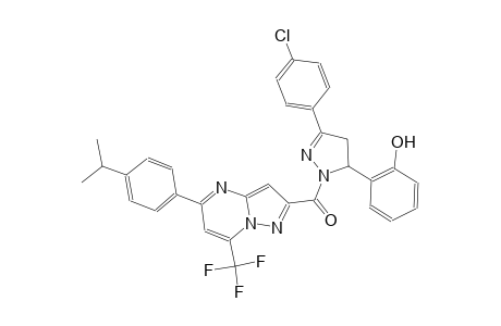 2-(3-(4-chlorophenyl)-1-{[5-(4-isopropylphenyl)-7-(trifluoromethyl)pyrazolo[1,5-a]pyrimidin-2-yl]carbonyl}-4,5-dihydro-1H-pyrazol-5-yl)phenol
