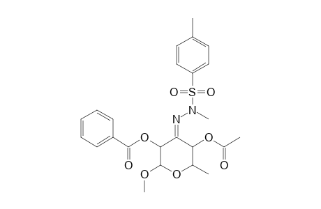 Methyl-4-O-acetyl-2-O-benzoyl-6-deoxy.alpha.-L-arabino-hexopyranosid-3-ulose-N-methyl-N-(para-tolylsulfonyl)-hydrazide