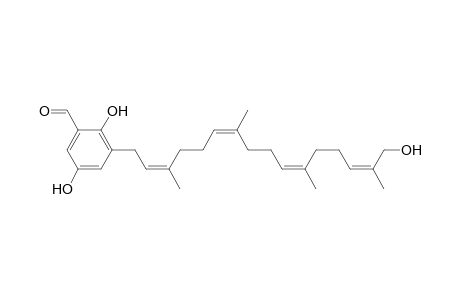 Benzaldehyde, 2,5-dihydroxy-3-(16-hydroxy-3,7,11,15-tetramethyl-2,6,10,14-hexadecatetraenyl)-, (all-E)-