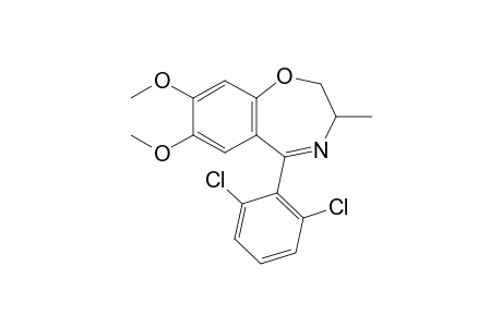 5-(2,6-dichlorophenyl)-2,3-dihydro-7,8-dimethoxy-3-methyl-1,4-benzoxazepine