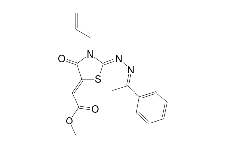 Methyl 2-[(Z)-3-allyl-4-oxo-2-((Z)-(1-phenylethylidene)hydrazono)thiazolidin-5-ylidene]acetate