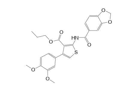 propyl 2-[(1,3-benzodioxol-5-ylcarbonyl)amino]-4-(3,4-dimethoxyphenyl)-3-thiophenecarboxylate
