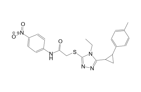 2-({4-ethyl-5-[2-(4-methylphenyl)cyclopropyl]-4H-1,2,4-triazol-3-yl}sulfanyl)-N-(4-nitrophenyl)acetamide