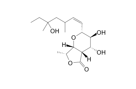 3,4-Dihydroxy-2-(1'-cis-5'-hydroxy-3',5'-hept-1'-enyl)-7-methyl-2,3,4,4a,7,7a-hexahydrofuro[3,4-b]pyran-5-one (Fusidilactone B)