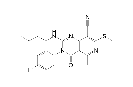 2-Butylamino-8-cyano-3-(4-fluorophenyl)-5-methyl-7-(methylthio)-pyrido[4,3-d]pyrimidin-4(3H)-one