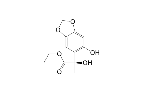 1,3-Benzodioxole-5-acetic acid, .alpha.,6-dihydroxy-.alpha.-methyl-, ethyl ester, (R)-