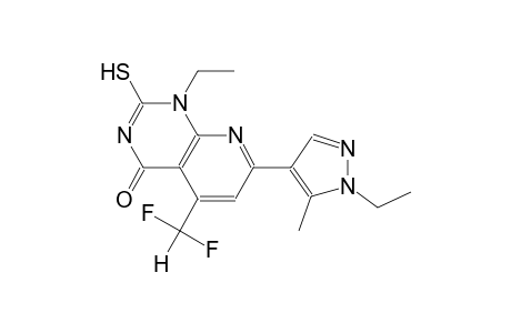 pyrido[2,3-d]pyrimidin-4(1H)-one, 5-(difluoromethyl)-1-ethyl-7-(1-ethyl-5-methyl-1H-pyrazol-4-yl)-2-mercapto-