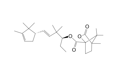 (1S,4R)-4,7,7-Trimethyl-3-oxo-2-oxabicyclo[2.21.1]heptane-1-carboxylic acid, (3S,5E)-4,4-dimethyl-6-[(1'S)-(2',2',3'-trimethylcyclopent-3'-en-1'-yl)]hex-5-en-3-yl ester