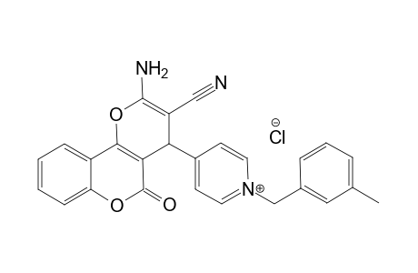 4-(2-Amino-3-cyano-5-oxo-4,5-dihydropyrano[3,2-c] chromen-4-yl)-1-(3-methylbenzyl)pyridinium chloride