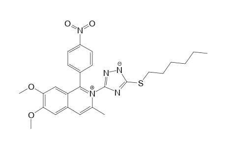 2-(5-hexylsulfanyl-1,2-diaza-4-azanidacyclopenta-2,5-dien-3-yl)-6,7-dimethoxy-3-methyl-1-(4-nitrophenyl)isoquinolin-2-ium