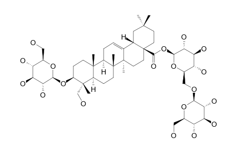 STAUNOSIDE-A;3-O-(BETA-D-GLUCOPYRANOSYL)-HEDERAGENIN-28-0-[BETA-D-GLUCOPYRANOSYL-(1->6)-BETA-D-GLUCOPYRANOSYL]-ESTER