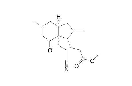 1H-Indene-1-propanoic acid, 7a-(2-cyanoethyl)octahydro-5-methyl-2-methylene-7-oxo-, methyl ester, (1.alpha.,3a.alpha.,5.alpha.,7a.alph a.)-(.+-.)-