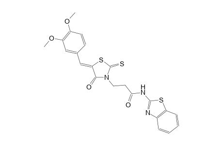 3-thiazolidinepropanamide, N-(2-benzothiazolyl)-5-[(3,4-dimethoxyphenyl)methylene]-4-oxo-2-thioxo-, (5Z)-