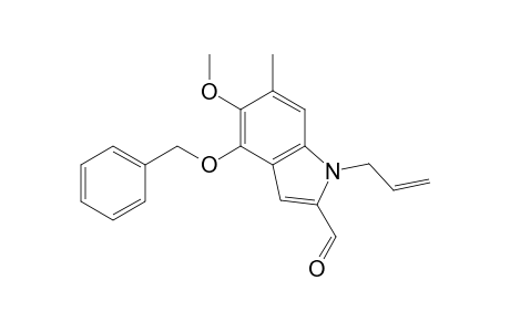 1H-Indole-2-carboxaldehyde, 5-methoxy-6-methyl-4-(phenylmethoxy)-1-(2-propenyl)-