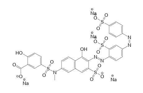 4-Aminoazobenzol-3,4'-disulfonacid->5-[(5-hydroxy-7-sulfo-2-naphthyl)methylsulfamoyl]salicylacid