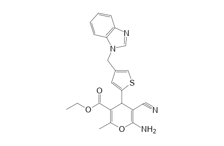 4H-Pyran-3-carboxylic acid, 6-amino-4-[4-(1H-1,3-benzimidazol-1-ylmethyl)-2-thienyl]-5-cyano-2-methyl-, ethyl ester