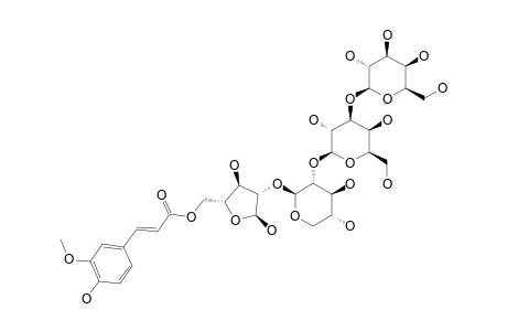 FAXGG;ALPHA-D-GALACTOPYRANOSYL-(1->3)-ALPHA-L-GALACTOPYRANOSYL-(1->2)-BETA-D-XYLOPYRANOSYL-(1->2)-5-O-TRANS-FERULOYL-ALPHA-L-ARABINOFURANOSIDE