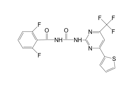 2,6-bis(fluoranyl)-N-[[4-thiophen-2-yl-6-(trifluoromethyl)pyrimidin-2-yl]carbamoyl]benzamide