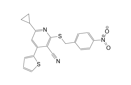 3-pyridinecarbonitrile, 6-cyclopropyl-2-[[(4-nitrophenyl)methyl]thio]-4-(2-thienyl)-