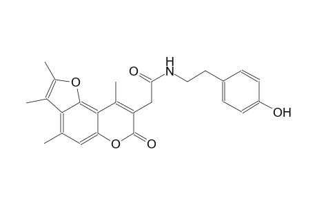 7H-furo[2,3-f][1]benzopyran-8-acetamide, N-[2-(4-hydroxyphenyl)ethyl]-2,3,4,9-tetramethyl-7-oxo-