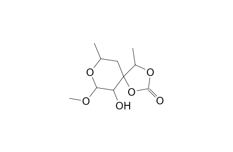 .beta.-D-ribo-Hexopyranoside, methyl 3-C-[1-(carboxyoxy)ethyl]-4,6-dideoxy-, intramol. 3,3-ester, (S)-