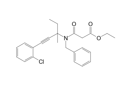 N-Benzyl-N-[3-(2-chlorophenyl)-1-ethyl-1-methylprop-2-ynyl]malonamic acid ethyl ester