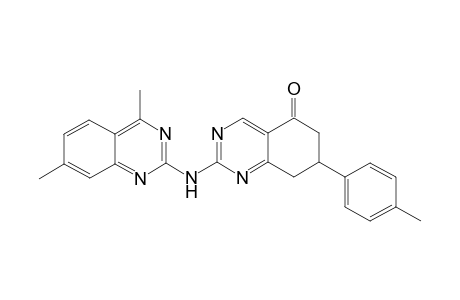 5(6H)-Quinazolinone, 2-[(4,7-dimethyl-2-quinazolinyl)amino]-7,8-dihydro-7-(4-methylphenyl)-