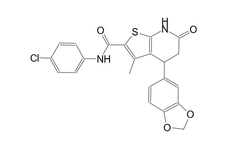 thieno[2,3-b]pyridine-2-carboxamide, 4-(1,3-benzodioxol-5-yl)-N-(4-chlorophenyl)-4,5,6,7-tetrahydro-3-methyl-6-oxo-