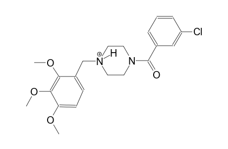 1-(3-chlorobenzoyl)-4-(2,3,4-trimethoxybenzyl)piperazin-4-ium