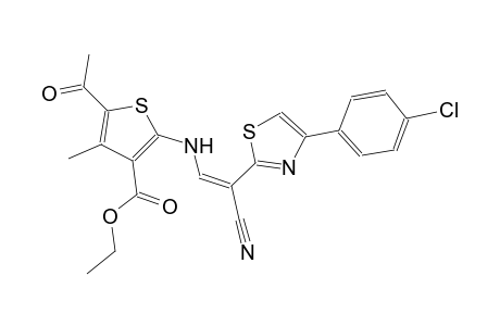 ethyl 5-acetyl-2-({(Z)-2-[4-(4-chlorophenyl)-1,3-thiazol-2-yl]-2-cyanoethenyl}amino)-4-methyl-3-thiophenecarboxylate