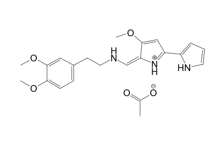 3-Methoxy-2-{[(2'-(3'",4'"-dimethoxyphenyl)ethyl)amino]methylene}-5-( 1H-pyrrol-2"-yl)-2H-pyrrolium acetate
