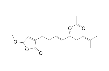 (R)-8-Acetoxy-1-methoxydendrolasin-15-one