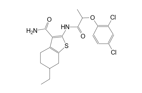 2-{[2-(2,4-dichlorophenoxy)propanoyl]amino}-6-ethyl-4,5,6,7-tetrahydro-1-benzothiophene-3-carboxamide