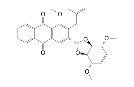 (2'a,3a'a,4'a,7'a,7a'a)-2-(4',7'-dimethoxy-3a',4',7',7a',-tetrahydro-1',3'-benzodioxol-2'-yl)-4-methoxy-3-(2''-methylprop-2''-enyl)anthraquinone