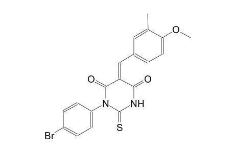 (5E)-1-(4-bromophenyl)-5-(4-methoxy-3-methylbenzylidene)-2-thioxodihydro-4,6(1H,5H)-pyrimidinedione