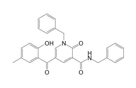 5-(5-Methyl-2-oxidanyl-phenyl)carbonyl-2-oxidanylidene-N,1-bis(phenylmethyl)pyridine-3-carboxamide