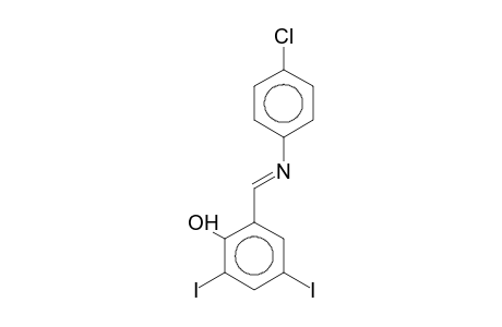 2-((E)-[(4-Chlorophenyl)imino]methyl)-4,6-diiodophenol