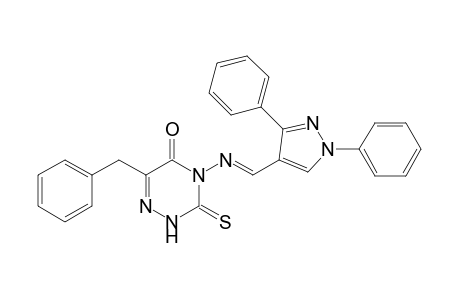 6-Benzyl-4-((1,3-diphenyl-1H-pyrazol-4-yl)methyleneamino)-3-mercapto-1,2,4-triazin-5(4H)-one