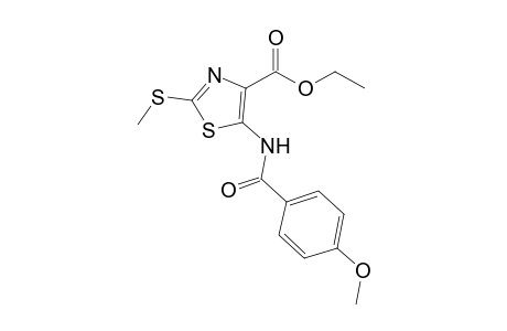 2-(methylthio)-5-(p-anisoylamino)thiazole-4-carboxylic acid ethyl ester