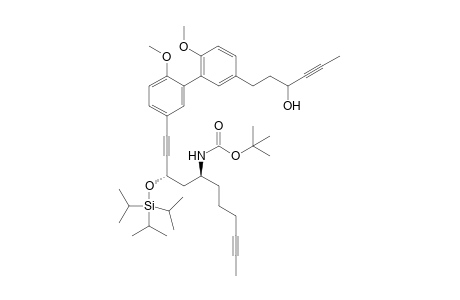 tert-butyl N-[(1S)-1-[(2S)-4-[3-[5-(3-hydroxyhex-4-ynyl)-2-methoxy-phenyl]-4-methoxy-phenyl]-2-triisopropylsilyloxy-but-3-ynyl]hept-5-ynyl]carbamate