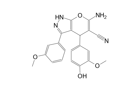 6-amino-4-(4-hydroxy-3-methoxyphenyl)-3-(3-methoxyphenyl)-1,4-dihydropyrano[2,3-c]pyrazole-5-carbonitrile