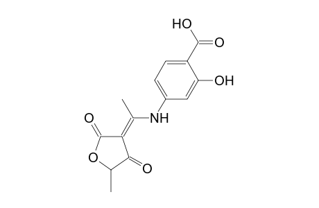 2-Hydroxy-4-[1-(5-methyl-2,4-dioxo-dihydro-furan-3-ylidene)-ethylamino]-benzoic acid