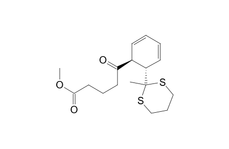 2,4-Cyclohexadiene-1-pentanoic acid, 6-(2-methyl-1,3-dithian-2-yl)-.delta.-oxo-, methyl ester, trans-