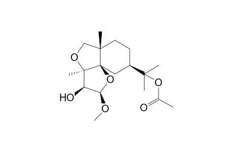 2-[(2R,3S,3aR,5aS,8R,9aR)-2-methoxy-3a,5a-dimethyl-3-oxidanyl-3,5,6,7,8,9-hexahydro-2H-furo[2,3-i][2]benzofuran-8-yl]propan-2-yl ethanoate