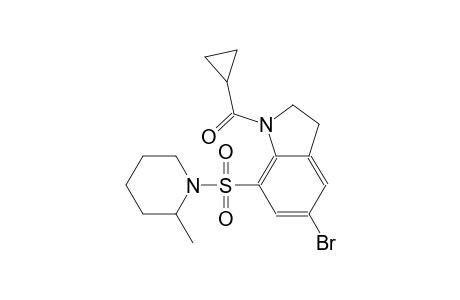 1H-indole, 5-bromo-1-(cyclopropylcarbonyl)-2,3-dihydro-7-[(2-methyl-1-piperidinyl)sulfonyl]-